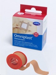 Пластырь фиксирующий, Omniplast (Омнипласт) р. 2.5смх5м 1 шт арт. 900538 из текстильной ткани телесный картонная упаковка с еврохолдером